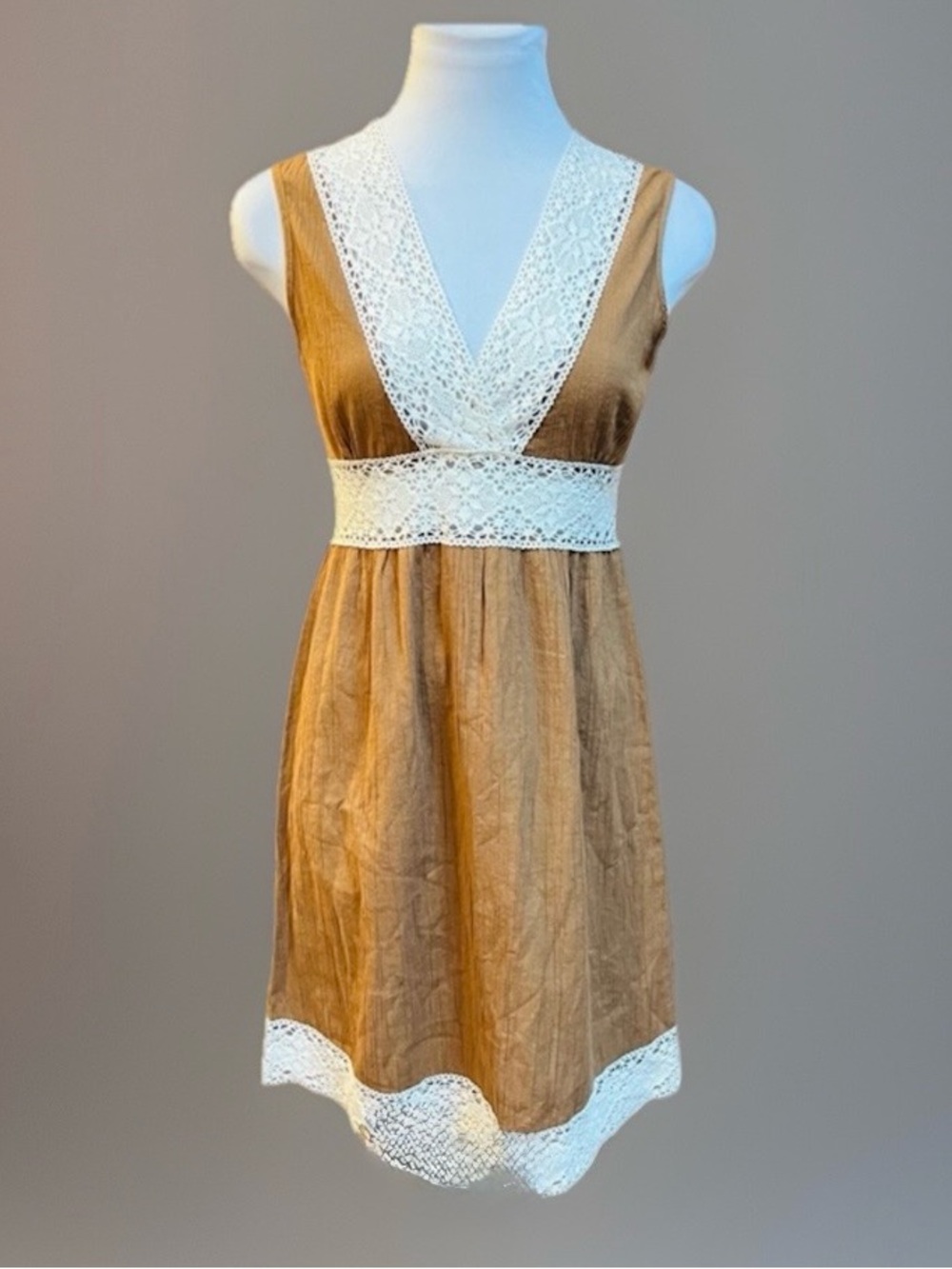 BOSTON PROPER Crocheted Empire Waist Dress